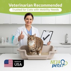 Large Open-Top Cat Litter Box – Easy Entry Low Entrance Pan for Seniors & Arthri