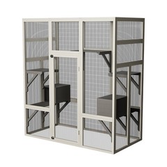 Outdoor Wooden Cat House Large Catio Cat Cage Shelter Enclosure Playpen Wood