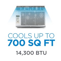 Commercial Cool Window Air Conditioner 14,300 BTU, AC Window Unit Cools Up to 70