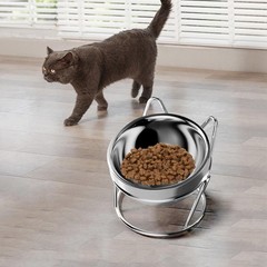 Elevated Cat Bowl Tilted Dog Feeder Nonslip Ergonomic Design Neck Protection