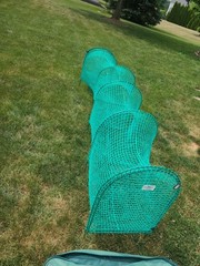 KITTYWALK Deck & Patio OUTDOOR CAT ENCLOSURE 11′ x 18″ x 24″ with BAG Green Mesh