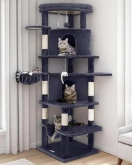Corner Cat Tree Large Cats 66inch Tall Curved Series Large Cat Tower Multiple