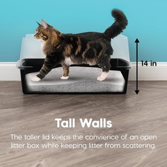 Extra Large Litter Box High Sided Scoop Included Black