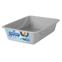 Petmate Basic Open Cat Litter Pan, Multidirectional Easy to Clean Plastic Litte
