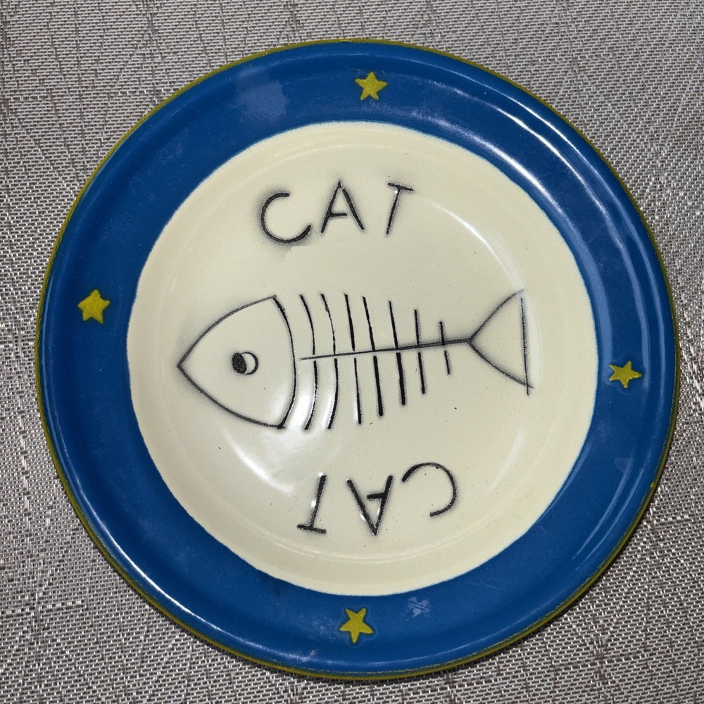 Enameled Metal Cat Food Or Water Dish Paris France Cote D’Ivoire ADORABLE 🐱💕