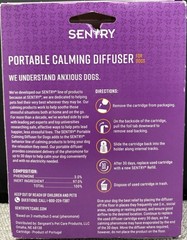 SENTRY Portable Pheromone Calming Diffuser for Dogs 30 Days Bark Chew Marking