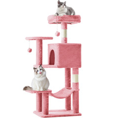 Cat Tree Red And Black Tower Climbing Tower 44″ Hammock Sisal Scratching Post