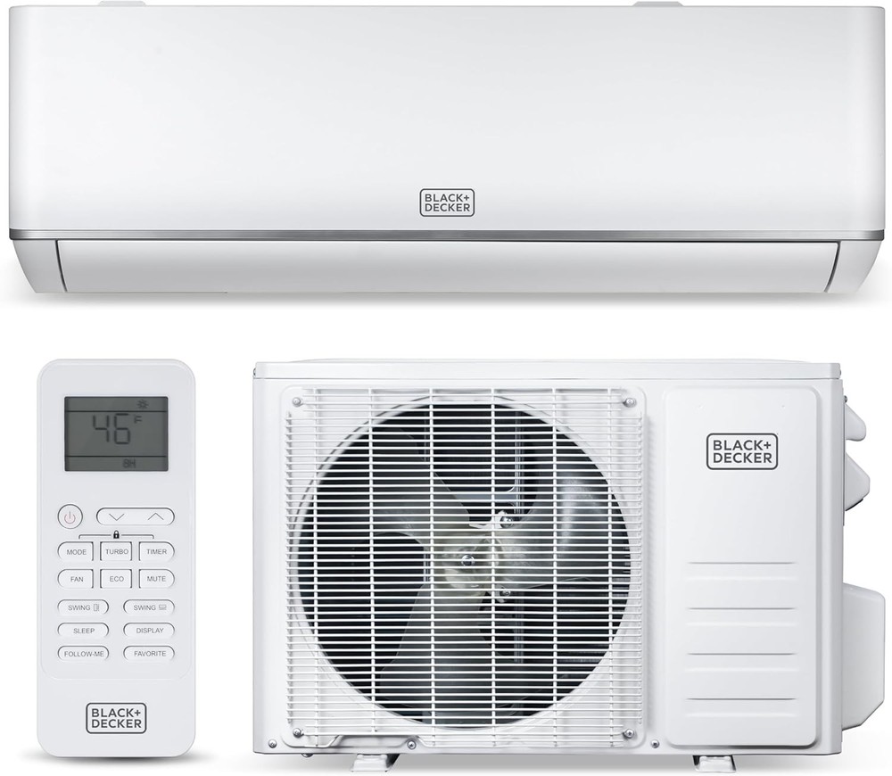 BLACK+DECKER 9,000 BTU Smart Mini Split Air Conditioner with Heat, Inverter Comp