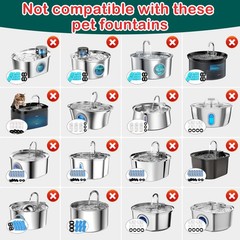 40pcs Cat Fountain Filters Replacement for 67/108/135oz Pet Drinking Replacement
