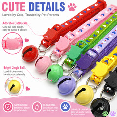 Nylon Reflective Pet Collar with Bell Adjustable Cat Collar for Kitten Small Dog