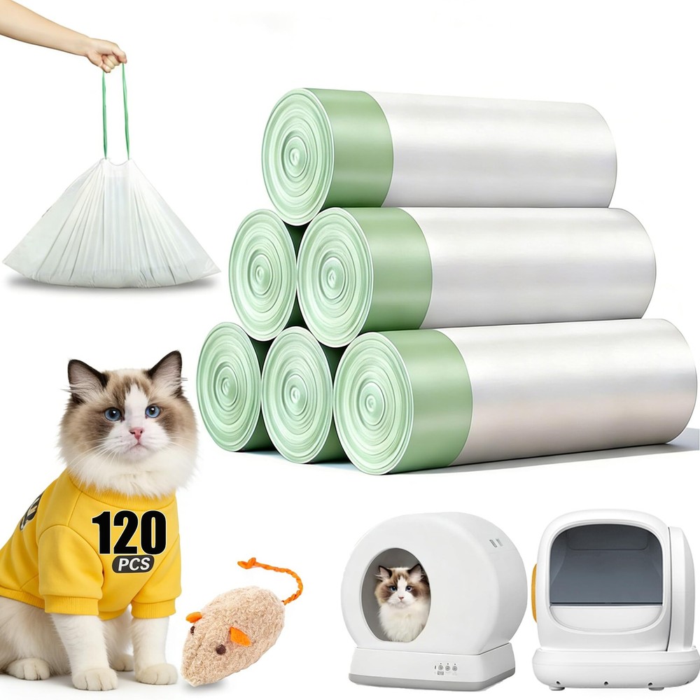 120 Count Self-Cleaning Cat Litter Box Liners Bags Fit For MW-SC01/SC02/SC09/…