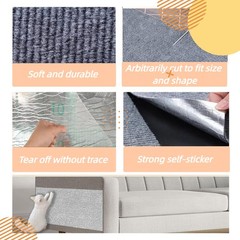4 Pcs 11.8″x11.8″Cat Scratch Furniture 2Pcs Light Grey + Dark Gray