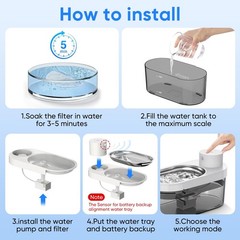 Wireless Cat Water Fountain Battery Operated, Cormix 135oz/4L Pet Water Fount…