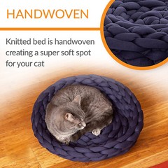 Pet Cat Dog Bed Fluffy Soft Cat Dog Bed Round Marshmallow Donut Cat Bed Sleeping