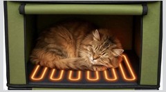 Heated Cat House Pet Outdoor Winter Insulated Green 16.5″x12.5″x17.7″