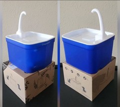 Pet Cat Dog Drinking Water Fountain Filtered Blue Lighted USB Connected Unit