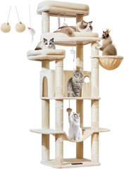 71 Inches Cat Tree for Large Cats 20Lbs+, 3 Giant Perches, Multi-Level Cat Tree