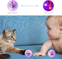 4 Pieces Ghost Hunting Cat Ball Multi-Color Flash LED Glowing Interactive Ball P