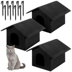 3 Pcs Outdoor Cat House Feral Weatherproof Stray Cat Dog Tent Shelter