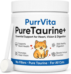 PurrVita Taurine for Cats, Pure Taurine Supplement for Cats Powder, Grade Amino