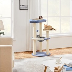 35in Cat Tree with Space Capsule Cat Furniture with Hanging Ball Scratch Post