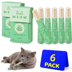 6 Pack Catnip Toys for Cat Chew Toy with 2 Bags, Organic and Safe green