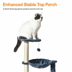 Vibrant Life 3-Level Cat Tower with Hammock, Blue, 26.7″