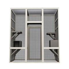 Large Outdoor Catio Wooden Cat House Enclosure with 5 Platform & 2 Resting Boxes