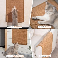 Sisal Cat Scratcher Mat for Indoor Cats, Natural Sisal Fabric Scratching Pad