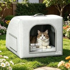 Cooling Cat & Dog House For Summer, Foldable Weatherproof House With 8 Ice Packs