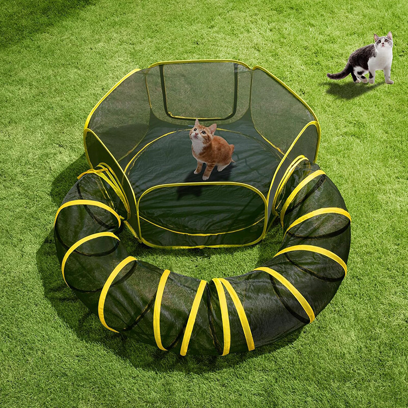 Portable Pet Cat Dog Playpen Play Tent Tunnel Compound House Outdoor Enclosure