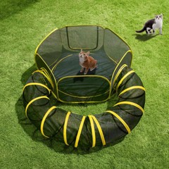Portable Pet Cat Dog Playpen Play Tent Tunnel Compound House Outdoor Enclosure