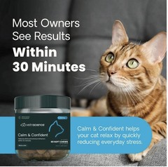 Vetriscience Calm & Confident Anxiety Supplement Chews For Cats, Chicken, 60ct