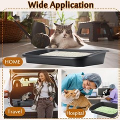 3 Pcs Low Entry Senior Cat Litter Box Extra Large Size Pet Litter Box Low Entry