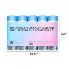 PETKIT 5 Rolls Replaced Waste Bags, Self-Cleaningfor Cat Litter Box Waste Bags