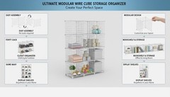 12-Cube Storage Organizer, Metal Wire Cube Shelving Unit, 11.8″ L x 11.8″ W x…