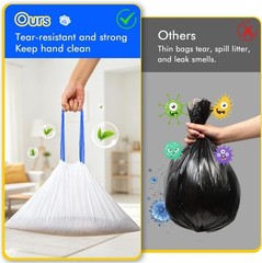 120 Count Cat Litter Box Liners for Drawstring Closure, Heavy Duty Leak-Proof…