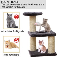 16″ Cat Tree Tower Scratching Post Cat Scratcher Green-Leave Playing Condo House