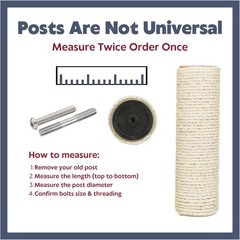 Sturdy Sisal Replacement Post for Cat Furniture – 3.5 in x 11.8 in Classic Style