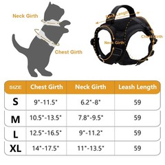 Cat Dog Pet Harness with Leash Adjustable Control Soft Mesh Reflective S M L XL