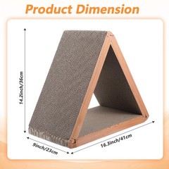 3-Sided Vertical Cat Scratching Post, Cat Scratcher Foldable, Triangle Cats S…