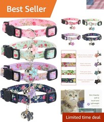 Cute & Comfortable 4-Pack Cat Collars – Breakaway Safety Buckle Included