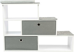 Pet Step Window Perch Bookshelf W/ Storage Baskets 28” Tall Dog and Cat Perch, 8