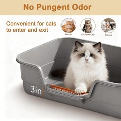 Low Entry Litter Box Senior Cats Extra Large Cat Litter Box W/ High Sides Kitten