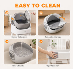 Petpivot Open-Top Self Cleaning Cat Litter Box with Trash bags and Mat OPEN BOX