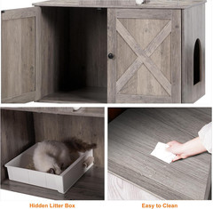 Cat Tree with Litter Box Enclosure for Indoor Big Cat, Cat Tower for Large Cats