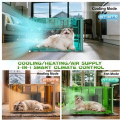 4-Season Thermo Pet House Warm Cool Quiet for Dogs Cats Up to 15lbs Orange