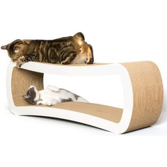 PetFusion Jumbo Cat Scratcher Lounge, White. 39 x 11 x 14 inch 4 Cardboard Sc…