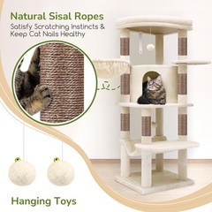 Globlazer Corner Cat Tree, 51in Curved Series Modern Cat Tower for Indoor Cat…