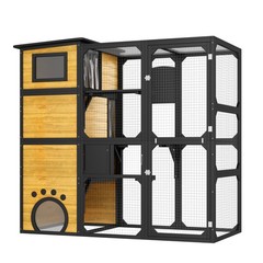 Large Cat Catio Enclosure Outdoor Cat House Weatherproof Attached Window